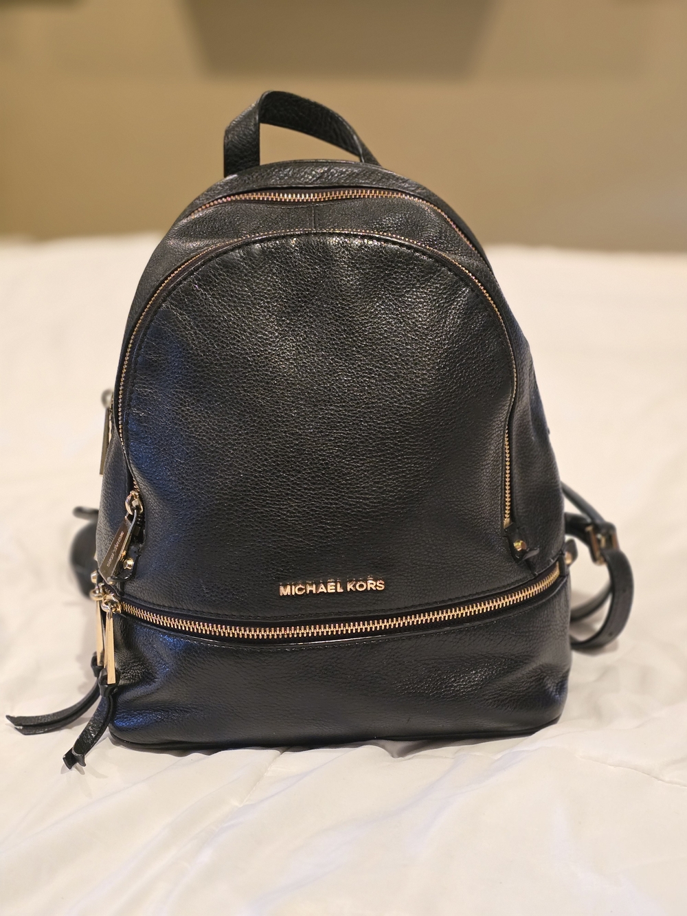 MICHAEL KORS Black Leather Mini Backpack